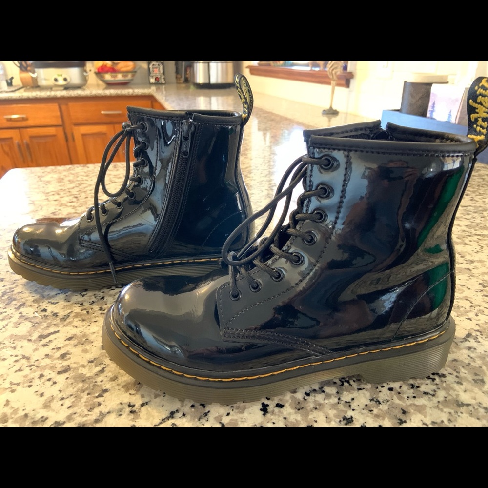 Dr Martens 1460 Pascal Black Patent Boots Size 4 US / 3 UK